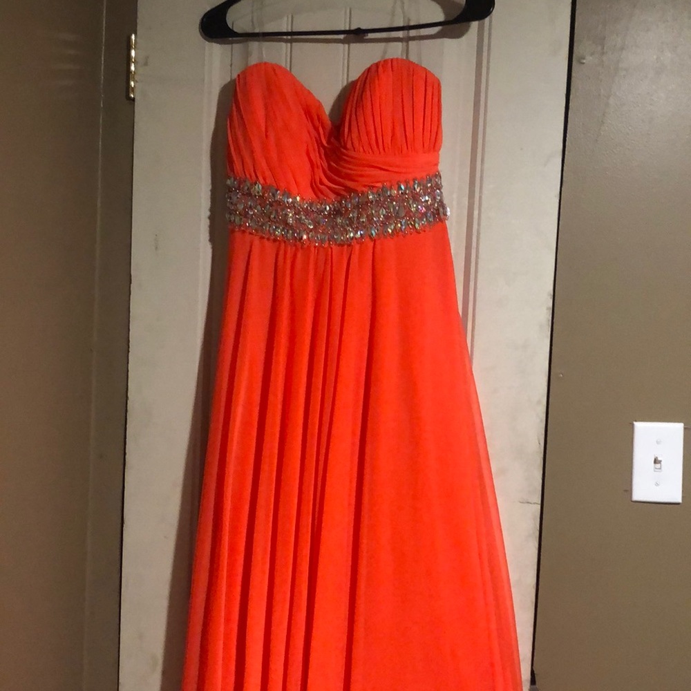Beautiful floor length off the shoulder dress